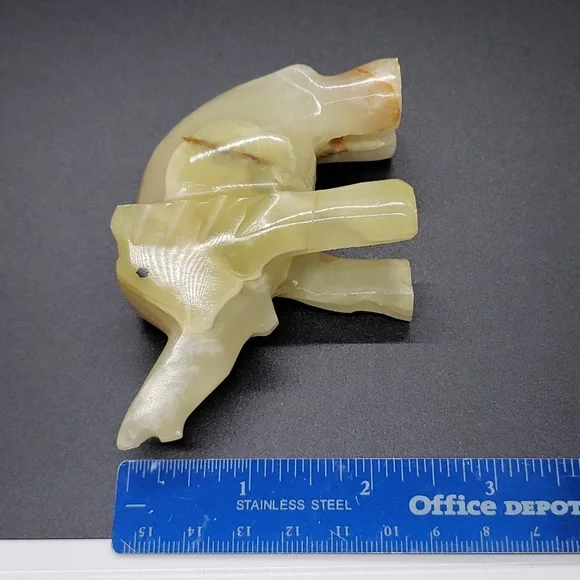 Vintage Hand Carved Onyx Elephant Figurines - Picture 6 of 7